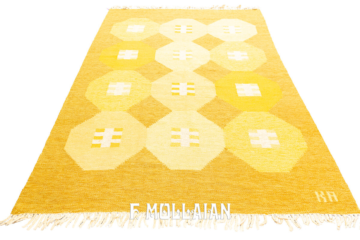 Scandinavian Rug Flat-weave Rug Gold Color n°:246540